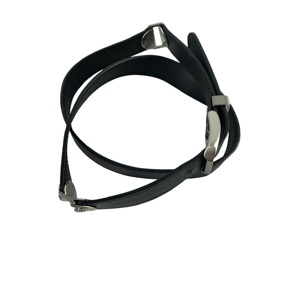 Rare Genuine GIANNI VERSACE Black Leather Relief Joint Medusa Unisex Belt 40